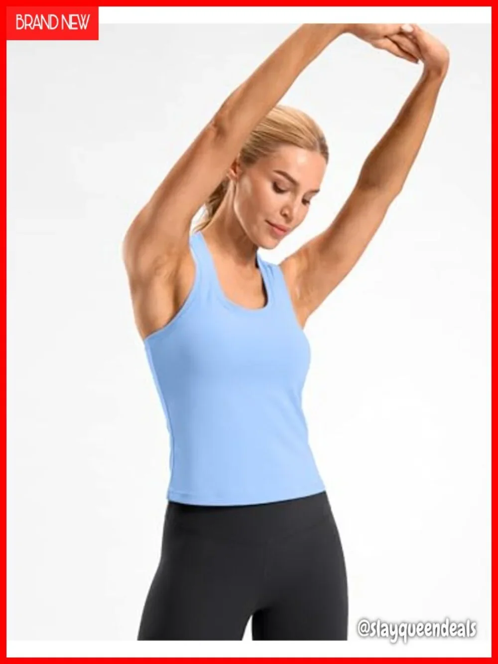 SANTINY Women's Workout Tank Top Racerback Scoop Neck Sleeveless Gym Shirt